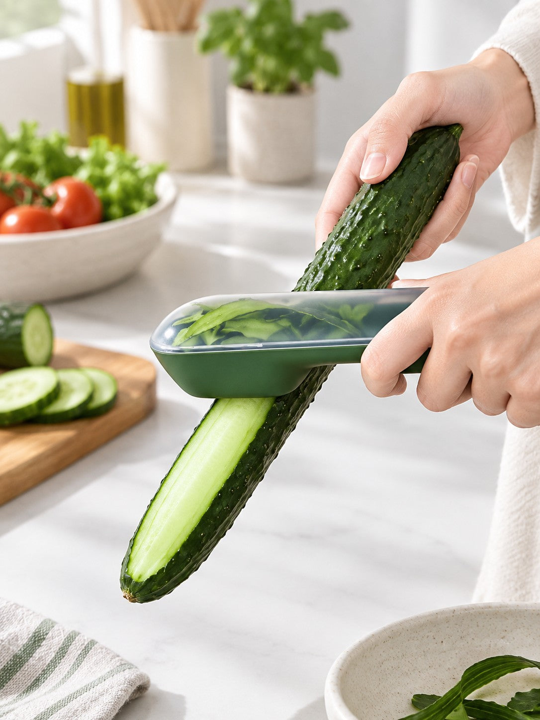 Peeler with Storage Tube